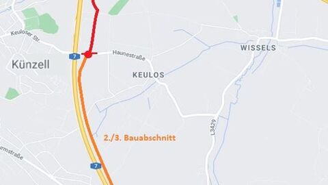 Karte Übersicht Verbindungspange Künzell