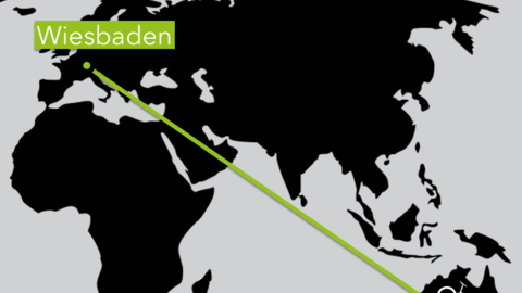 17.522 zurückgelegte Kilometer. In drei Wochen mit dem Rad von Wiesbaden bis in den Osten Australiens – für unser Team beim Wiesbadener STADTRADELN im Juni kein Problem! Hessen Mobil belegte einen hervorragenden 5. Platz von 177 gestarteten Teams. Au einer Welkarte ist die Entfernung von Wiesbaden nach Sydney eingezeichnet.