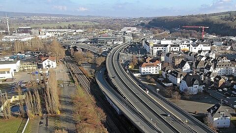 B 49 Ersatz Brückenzug Wetzlar B 49 Ersatz Brückenzug Wetzlar - Luftaufnahme