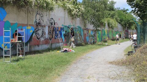 Kunst an Lärmschutzwand