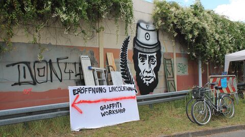 Kunst an Lärmschutzwand