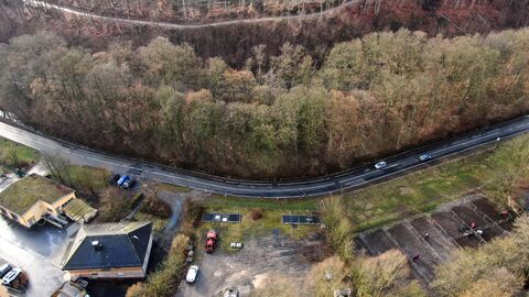 Klärwerkskurve Hofheim aus der Vogelperspektive
