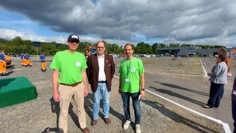 Eröffnung Hessische Schneepflugmeisterschaft Marburg 3 Harald Wilke, Dr. Rupert Pfeiffer und Steffen Bamberger vor der Eröffnung