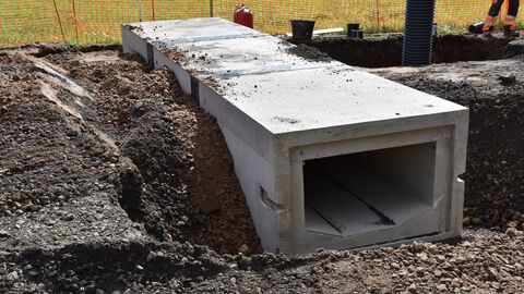 Ein Durchlass der Amphibienschutzanlage bei Lispenhausen