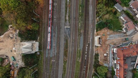 Baustelle im Oktober 2022 Blick auf Baustelle nach Abriss der zu ersetzenden Brücke