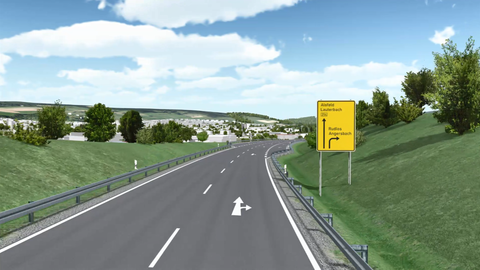 Die zukünftige Ortsumgehung B 254 in einer Visualisierung.