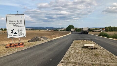 Fertiggestellte B 7 neu-Teilstrecke zwischen KVP und Caldetalbrücke (BW 1) 