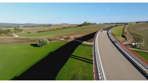 Asphaltarbeiten OU Calden 5 Asphaltarbeiten: Freie Strecke auf der OU Calden