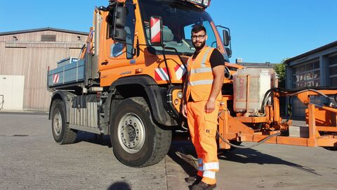 Ahmad Al Zein auf der Straßenmeisterei in Alten-Buseck Ahmad Al Zein auf der Straßenmeisterei in Alten-Buseck