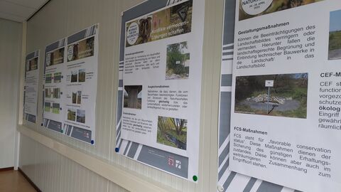 Große Plakate erklären die Aufgaben und Themenfelder der Landespflege