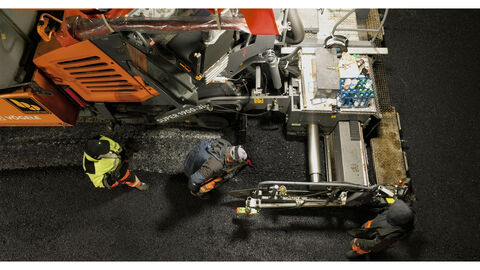 Drohnenaufnahme Nachtbaustelle in Malsberg - Bauarbeiten Kreisel