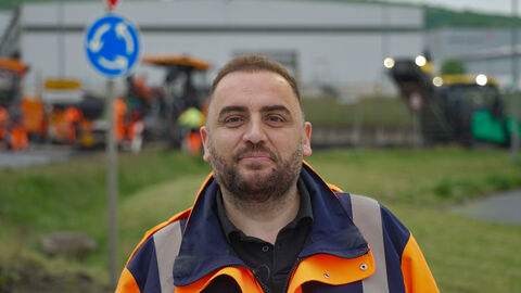 Drohnenaufnahme Nachtbaustelle in Malsberg - Projektleiter Rafet Daku