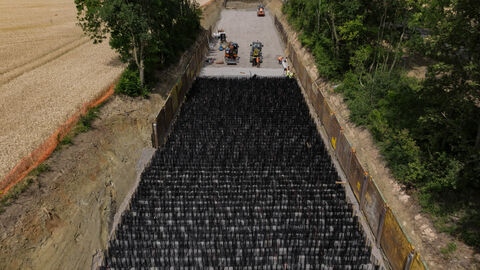 Die Wabenkonstruktion von oben