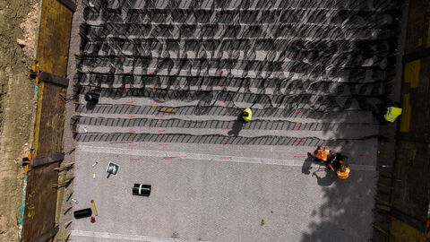 Die Wabenkonstruktion von oben