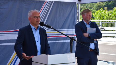 Verkehrsfreigabe B42/Radweg Rüdesheim-Assmannshausen 3 Hessens Wirtschafts- und Verkehrsminister Tarek Al-Wazir