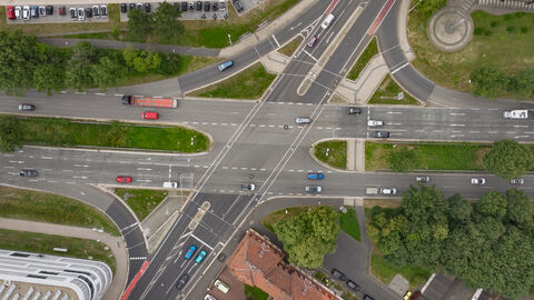 Kreuzung Dresdner Straße in Kassel