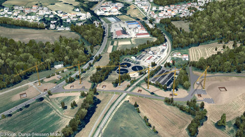 B 38 Ortsumgehung Mörlenbach - Visualisierung der Baustraße B 38 Ortsumgehung Mörlenbach - Visualisierung der Baustraße