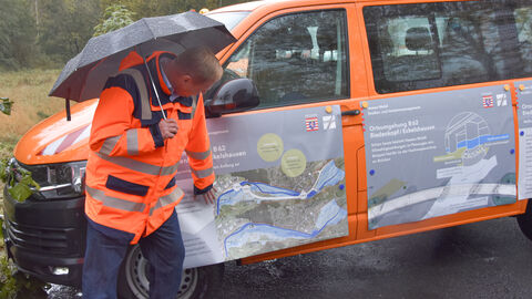 Henning Benecke von hessen Mobil erklärt die Planung des Projekts OU Eckelshausen