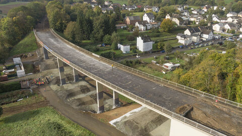 Drohnenaufnahme Kerkerbachtalbrücke vor der Sprengung