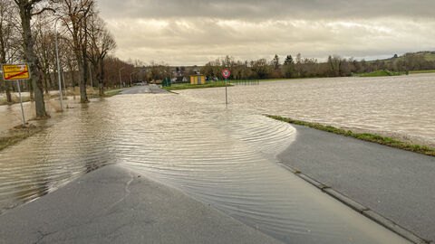 Hochwasser an der K 119 bei Reinheim/Ueberau