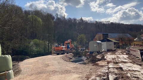 Die fast fertige Umfahrung dre Baustelle - hier fehlt noch der Asphalt