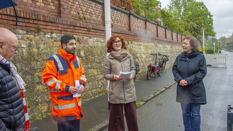 Hessen Mobil-Vizepräsidentin Kathrin Brückner begrüßt die Anwesenden zum Pressetermin