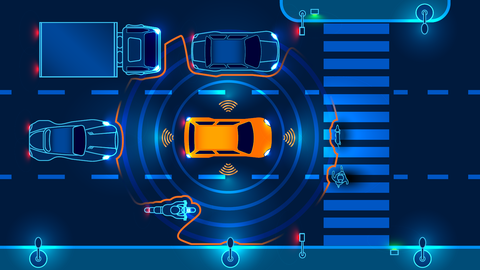 Autonomes Fahren Die Grafik zeigt ein Symbolfoto des autonomen Fahrens.