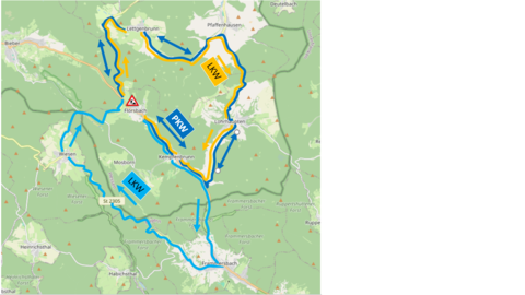 B 276 PKW- und LKW-Umleitung