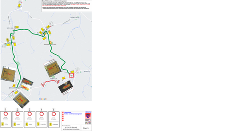 Großräumige Umleitung und Auskreuzplan