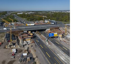 B 43 Querspange Kelsterbach, Foto mittels Max Bögl Drohne durch Günther Ortmann