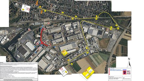 Umleitung L 3040 Ortsdurchfahrt Gustavsburg