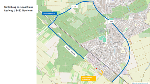 Umleitungsplan L3482 und B44 Radweg