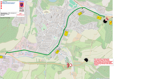 Umleitungsplan U8 Lohbergtunnel B 426