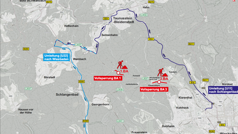 Umleitungsskizze L 3037 Lahnstraße