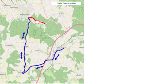 Umleitungsplan L 3073 Homberg - Abzweig K 56 Maulbach-Wäldershausen