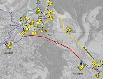 Umleitung B 254 (R 7) für Radfahrende