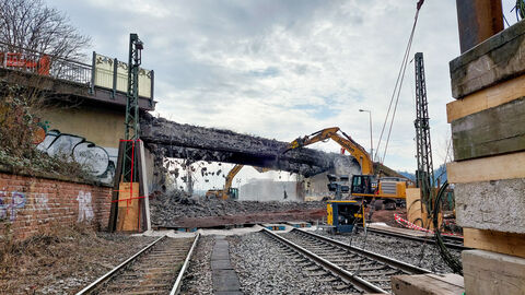 Brückenabbruch L 3089 Marburg-Nord