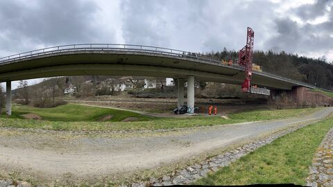 Panoramaaufnahme B45 Talbrücke Bad König