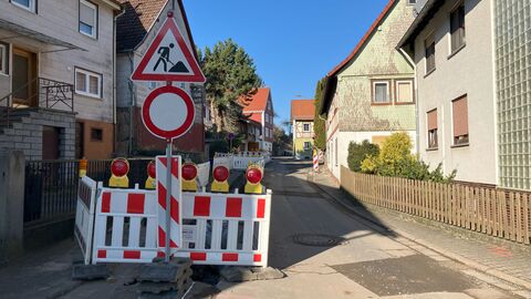 Sperrung in der Ortsdurchfahrt Affhöllerbach 