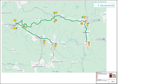 Umleitungsplan der L 3257 zwischen Trösel und Unter-Abtsteinach