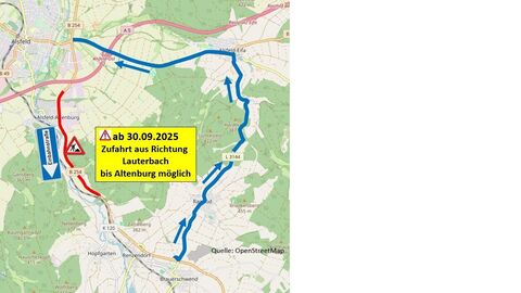 B 254 Umleitung des Bauabschnittes 3