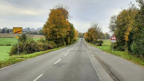 Abschnitt der Landesstreße 3418 zwischen Edelzell und Bachrain
