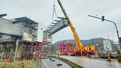 Einhub Talbrücke Reisen Ortsumgehung Mörlenbach