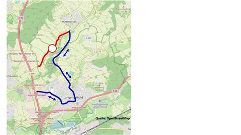 L 3193 Hüttengesäß - Anschlussstelle Langenselbold-West Umleitungsplan