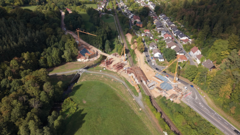 Drohnenaufnahme Zeller Brücke Baufortschritt Oktober 2026