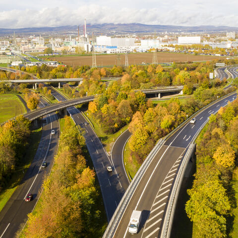 Luftbild von Straßen