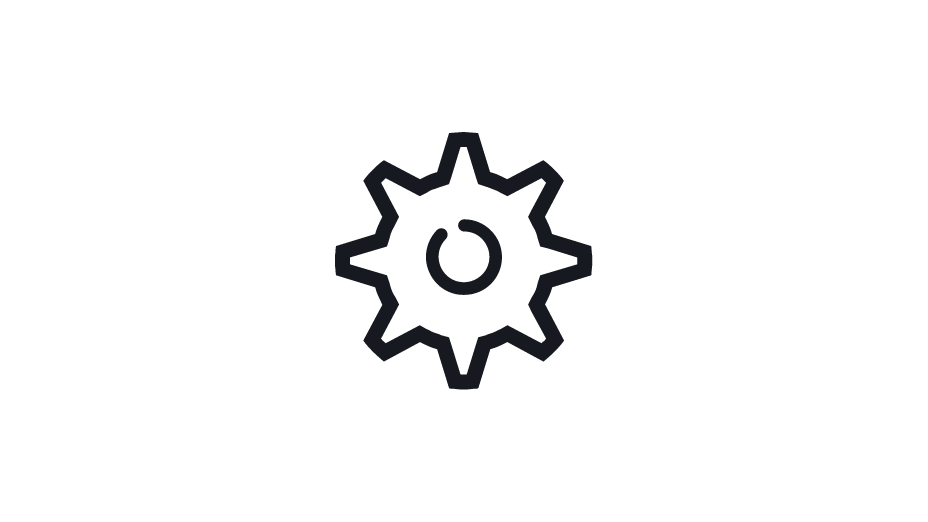 Das Zeichen von einem Zahnrad